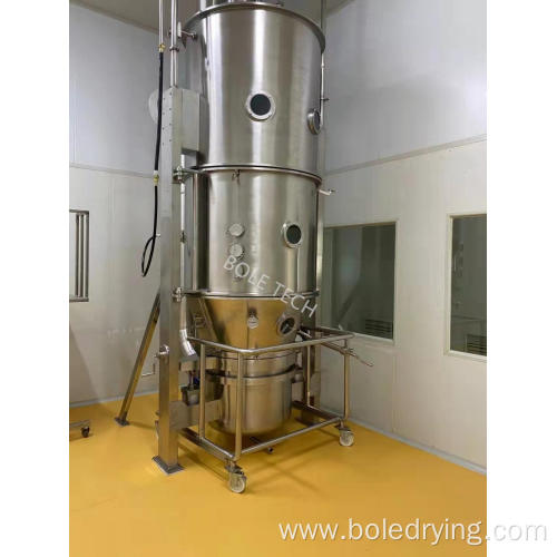 Chemical powder fluid bed top spray granulator